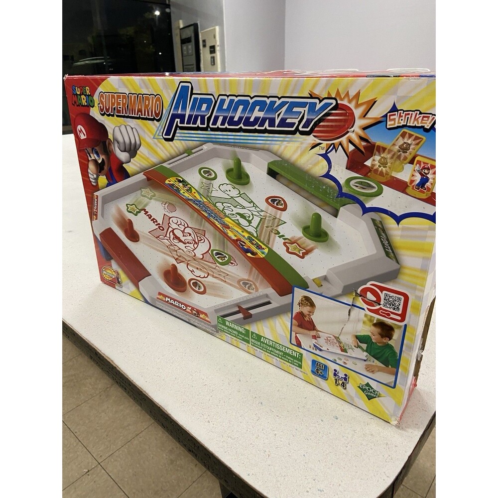 Super Mario Strike Air Hockey Attack Epoch Games Tabletop Action Game Complete